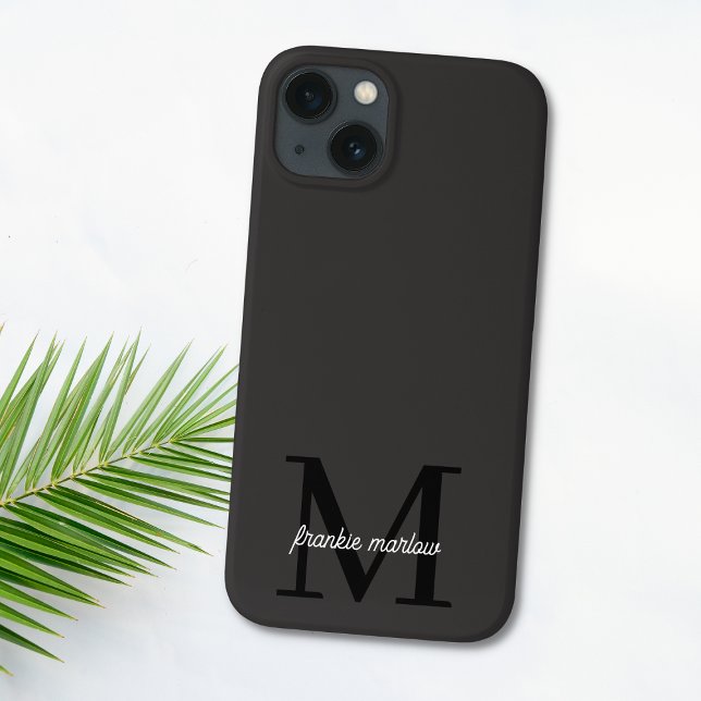 Minimalist Black and White Modern Monogram Case-Ma Case-Mate iPhone Case (Creator Uploaded)