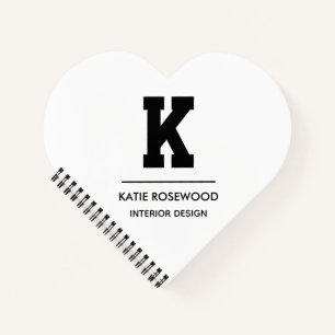 Minimalist Black and White Modern Monogram Case-Ma Notebook