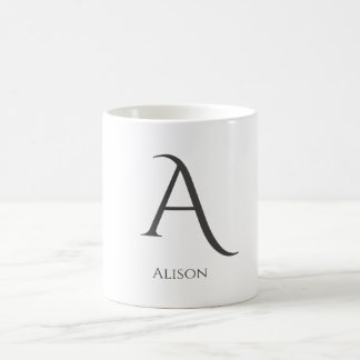 Minimalist Black and White Modern Monogram  Coffee Mug