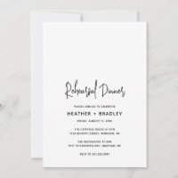 Minimalist Black and White Modern Rehearsal Dinner