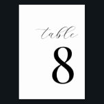 Minimalist Black and White Modern Table Number<br><div class="desc">Minimalist Black and White Modern Table Number</div>