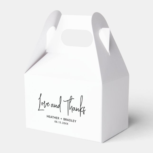 Minimalist Black and White Modern Wedding Favor Box (Front Side)