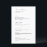 Minimalist Black and White Modern Wedding Menu<br><div class="desc">Modern wedding menu featuring a simple and minimal layout with serif and script fonts.</div>
