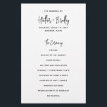 Minimalist Black and White Modern Wedding Program<br><div class="desc">Modern wedding program featuring a simple design with your names in an elegant script typography and your event details in a minimalist sans serif font.  All design elements are in black and white.  This chic wedding program works well with any style of wedding.</div>