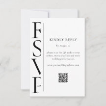 Minimalist Black and White Modern Wedding RSVP