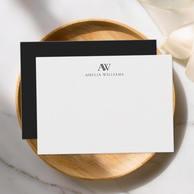 Minimalist Black and White Monogram Card (Creator Uploaded)