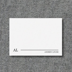 Minimalist Black and White Monogram Line Business Card