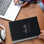 Minimalist Black and White Monogram Name Modern Planner<br><div class="desc">This simple,  elegant,  stylish black and white design features your personalized name and monogram in trendy,  stylish topography. This item can be and an excellent gift for you,  your family and friends.</div>