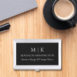 Minimalist Black and White Monogram or Add Logo Business Card Holder<br><div class="desc">Modern Minimalist Business Card Case. Black & White or choose your custom colours. Black & White or choose your custom colours. Perfect for small businesses, company brands, self employed, consultants, online sellers and more. Easy to personalize with your monogram initials, business name and information, job title, slogan or even add...</div>