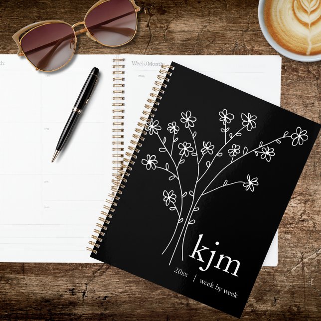Minimalist Black and White Monogram Recipe Planner (Creator Uploaded)