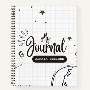 "Minimalist Black and White Notebook Cover Design"