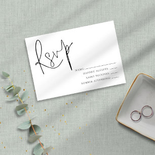 Minimalist Black and White Occasion Party RSVP Card