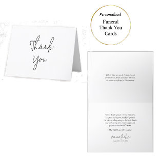Minimalist Black and White Orthodox Funeral Thank You Card
