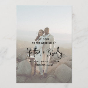 Minimalist Black and White Photo Modern Wedding Program