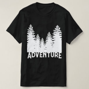 Minimalist black and white pine tree Adventure T- T-Shirt