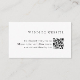 Minimalist Black and White QR Code Modern Wedding Enclosure Card