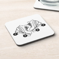 Minimalist Black And White Roller Skates Drawing