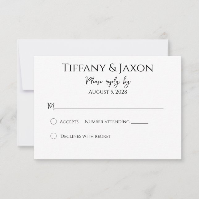 Minimalist Black and White RSVP Card (Front)