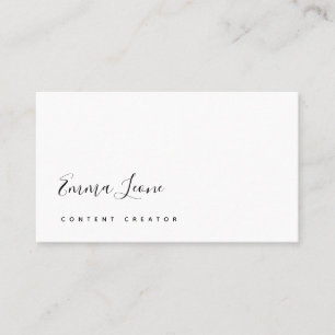Minimalist Black and White Script Business Card