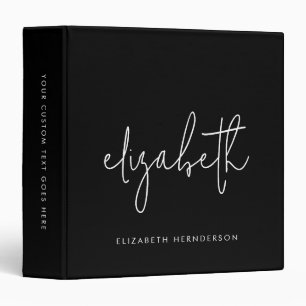 Minimalist Black and White Script Name Binder