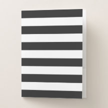 Minimalist Black and White Striped Pocket Folder