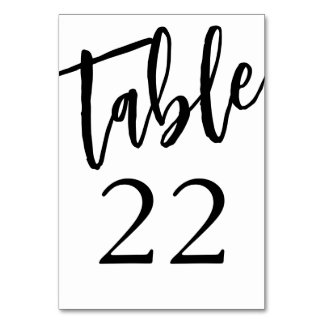 Minimalist Black and White Table 22 Table Number 