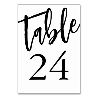 Minimalist Black and White Table 24 Table Number 