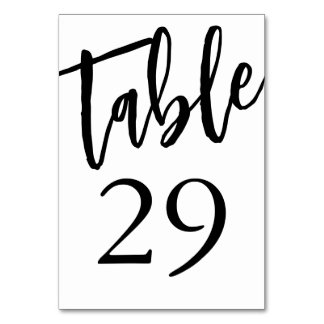 Minimalist Black and White Table 29 Table Number 