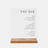 Minimalist Black and White Typographic Bar Menu