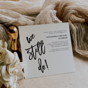Minimalist Black and White Typography Vow Renewal Invitation
