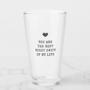 Minimalist black and white Valentine's Glass