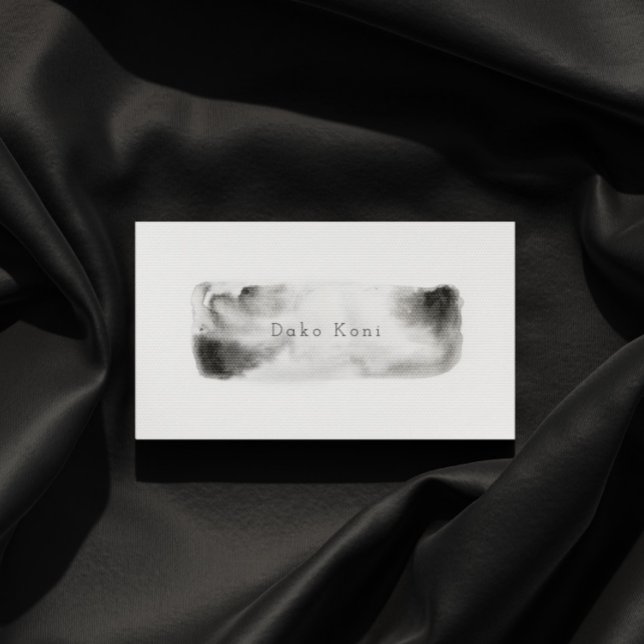 Minimalist Black and white watercolor  Business Card (Creator Uploaded)