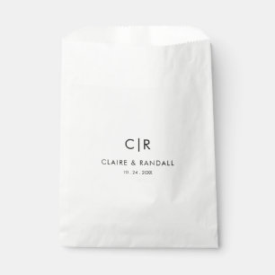 Minimalist Black and White Wedding Favour Bag