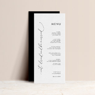 Minimalist Black and White Wedding Flat Menu 