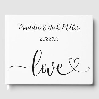 Minimalist Black and White Wedding Guest Book