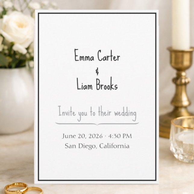 Minimalist Black and White Wedding Invitation (Creator Uploaded)