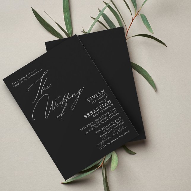 Minimalist Black and White Wedding  Invitation (Creator Uploaded)