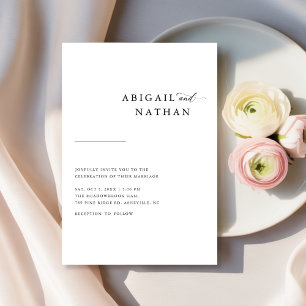 Minimalist Black and White Wedding Invitation