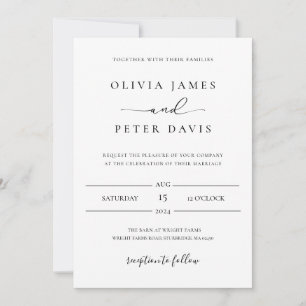 Minimalist Black and White Wedding Invitation