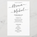 Minimalist Black and White Wedding Names Script Pr<br><div class="desc">Celebrate your wedding with our Minimalist Black and White Wedding Names Script Program. This easy-to-use and editable template allow you to personalize and customize every detail, making it truly your own. The design features modern script fonts for the names of the bride and groom, adding a touch of elegance and...</div>