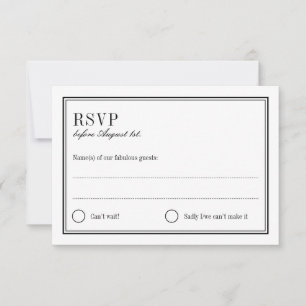 Minimalist Black and White Wedding Response Card