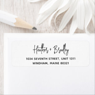 Minimalist Black and White Wedding Return Address