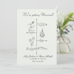 Minimalist Black and White Wedding Timeline Program