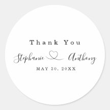 Minimalist Black and White With a Heart Wedding