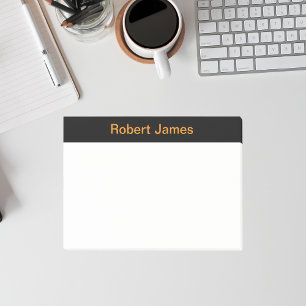 Minimalist Black Banner Custom Name Post-it Notes