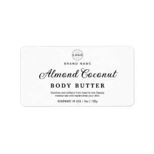 Minimalist Black Body Scrub Cosmetic Jar Product Label