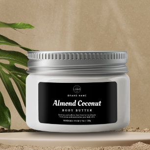 Minimalist Black Body Scrub Cosmetic Jar Product Label