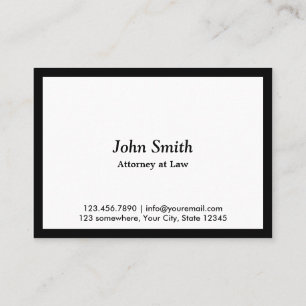 Minimalist Black Border Attorney Lawyer Business Card