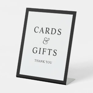 Minimalist Black Border Cards & Gifts Pedestal Sign