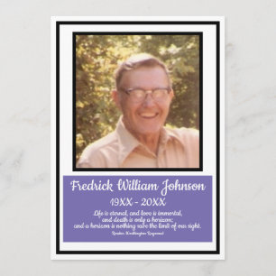 Minimalist Black Border Purple Name Quote Funeral Program